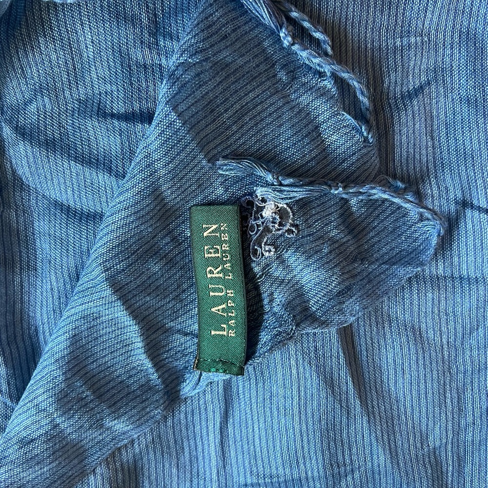 Lauren Ralph Lauren Textured Blue Scarf